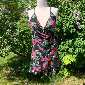 FREE PEOPLE |Vintage Floral Linen Wrap Dress